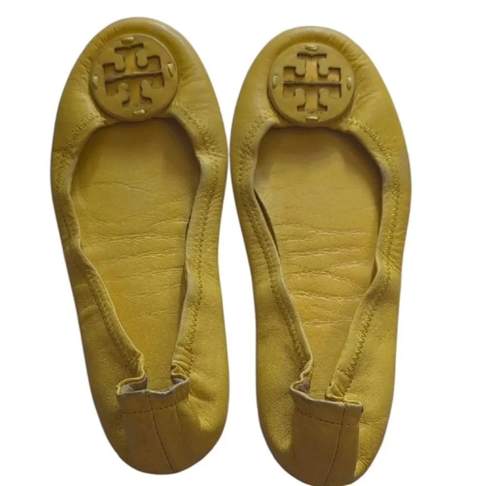 Tory Burch Yellow Ballet Flats Size 5